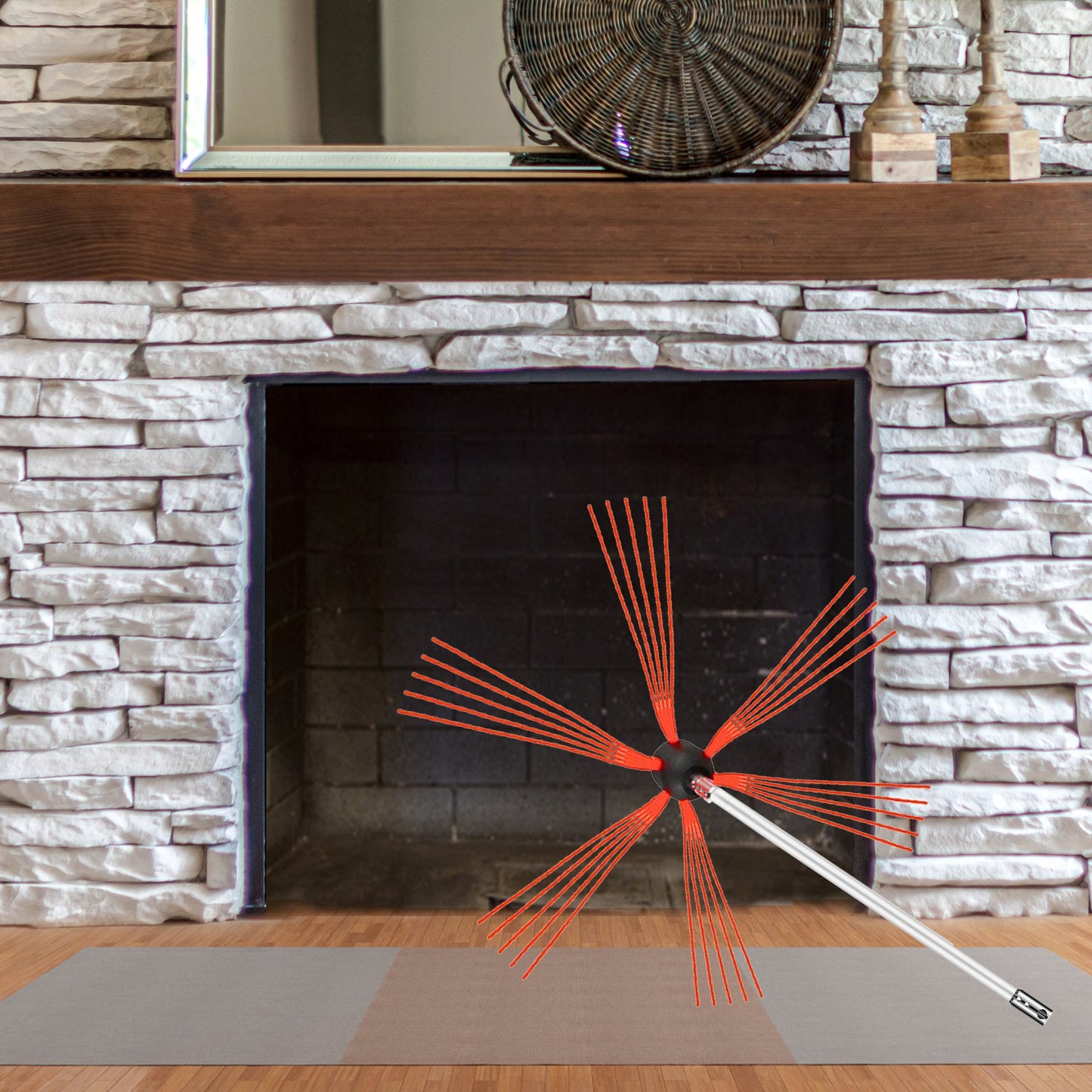 Schornsteinfeger-Set, Schornsteinreinigungsset 914,4 cm, Rußtau-Schornsteinreinigungsset