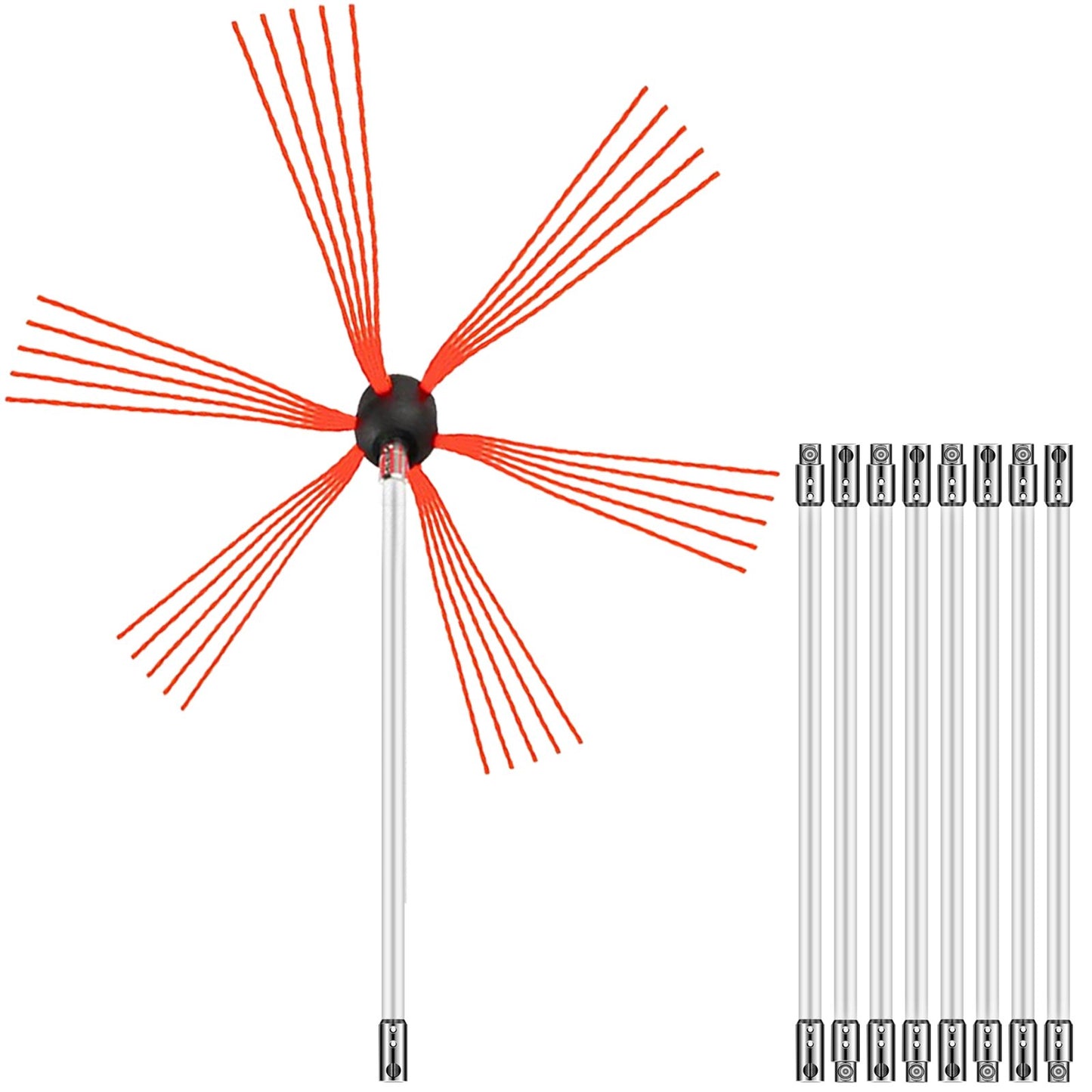Schornsteinfeger-Set, Schornsteinreinigungsset 914,4 cm, Rußtau-Schornsteinreinigungsset