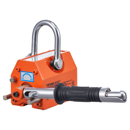 Magnetic Lifter, 220 lbs/100 kg Pulling Capacity, 2.5 Safety Factor, Neodymium & Steel, Lifting Magnet with Release, Permanent Lift Magnets, Heavy Duty Magnet for Hoist, Shop Crane, Block, Board