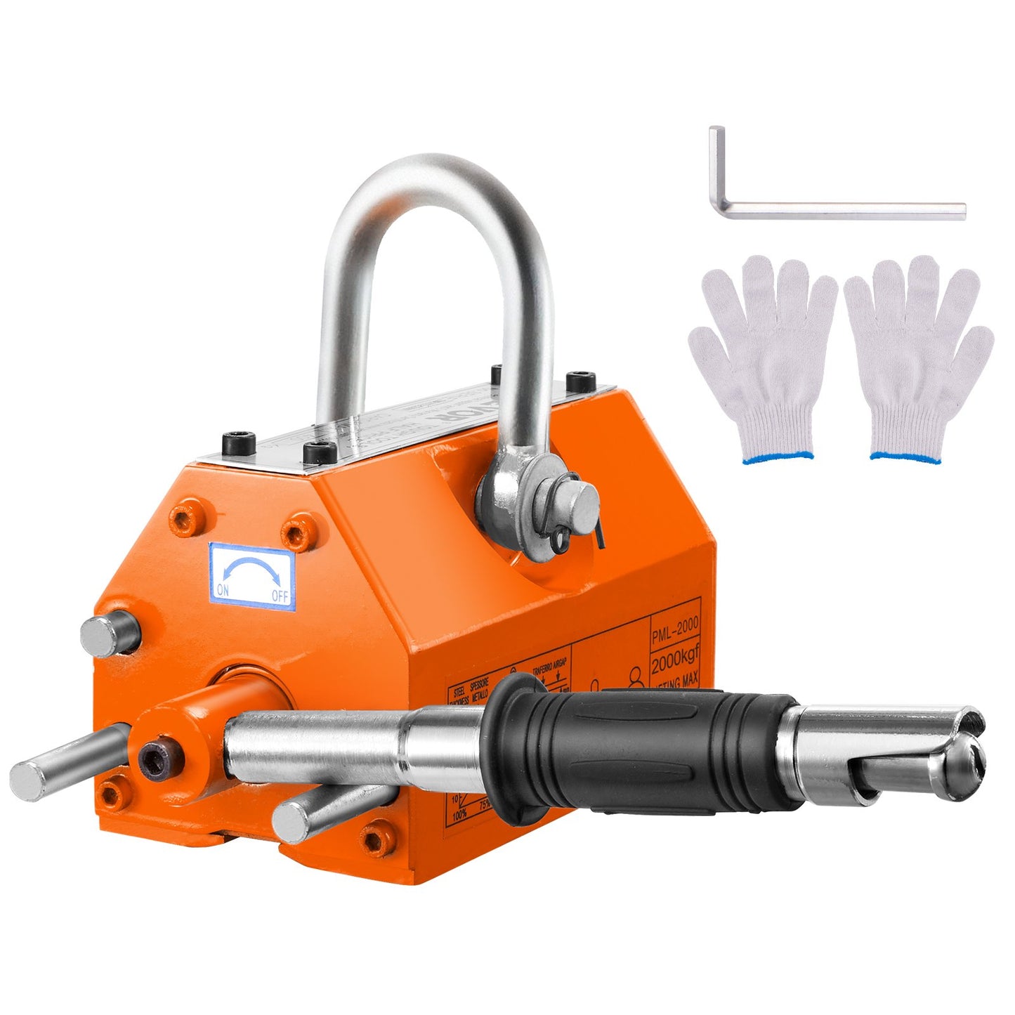 Magnetic Lifter, 4400lbs/2000kg Pulling Capacity, 2.5 Safety Factor, Neodymium & Steel, Lifting Magnet with Release, Permanent Lift Magnets, Heavy Duty Magnet for Hoist, Shop Crane, Block, Board