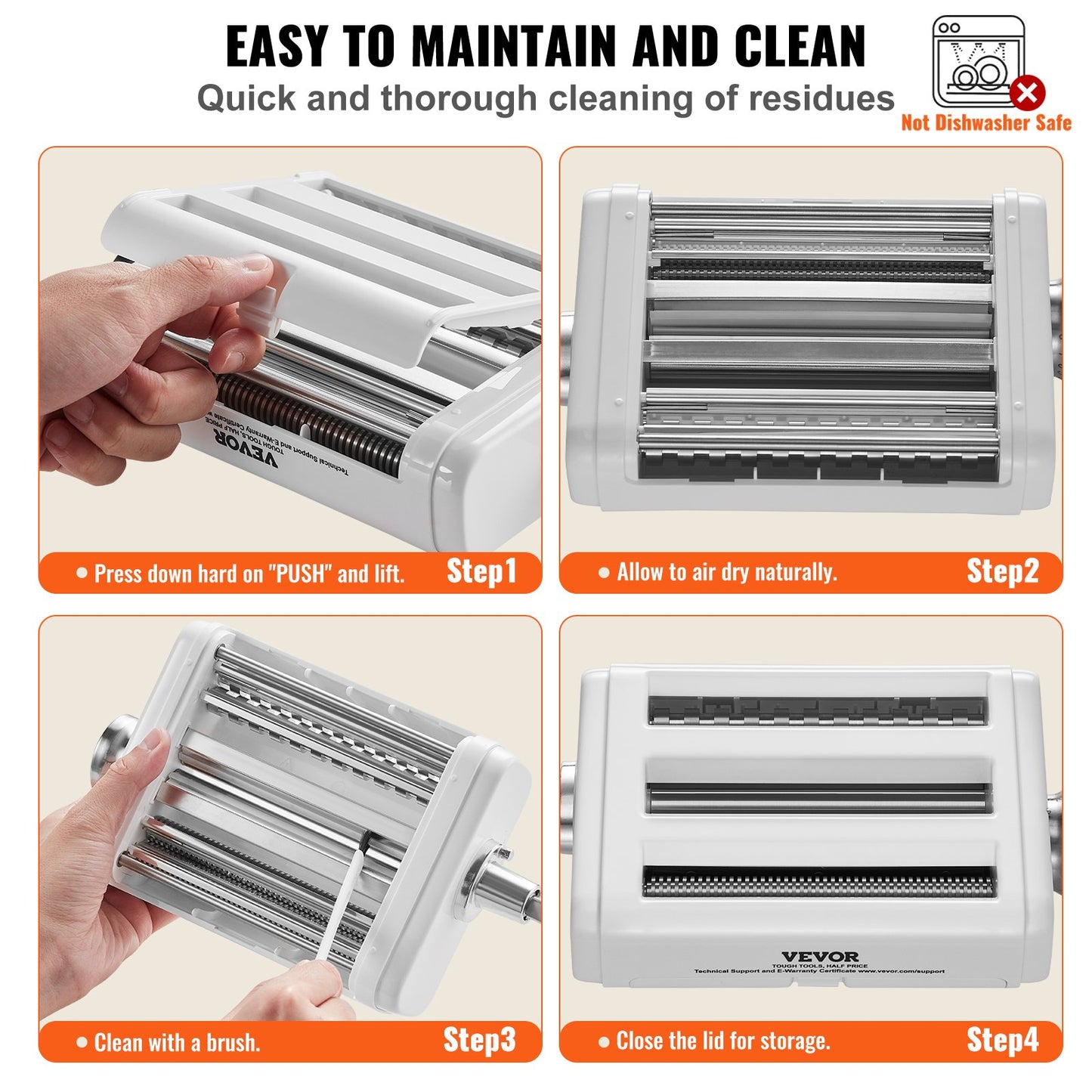 Nudelaufsatz für KitchenAid Küchenmaschine, 3-in-1-Nudelwalzen-Set aus Edelstahl inklusive Nudelplattenwalze, Spaghetti- und Fettuccine-Schneider, Nudelmaschine mit 8 einstellbaren Dickenstufen