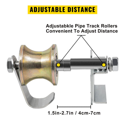 Chain Link Rolling Gate Kit Galvanized Steel Rolling Fence 6 Universal Track Bracket Chain Link Rolling Gate Hardware Kit 2 Solid Rubber Wheels Fence Rolling Kit for Chain Link Sliding Gate