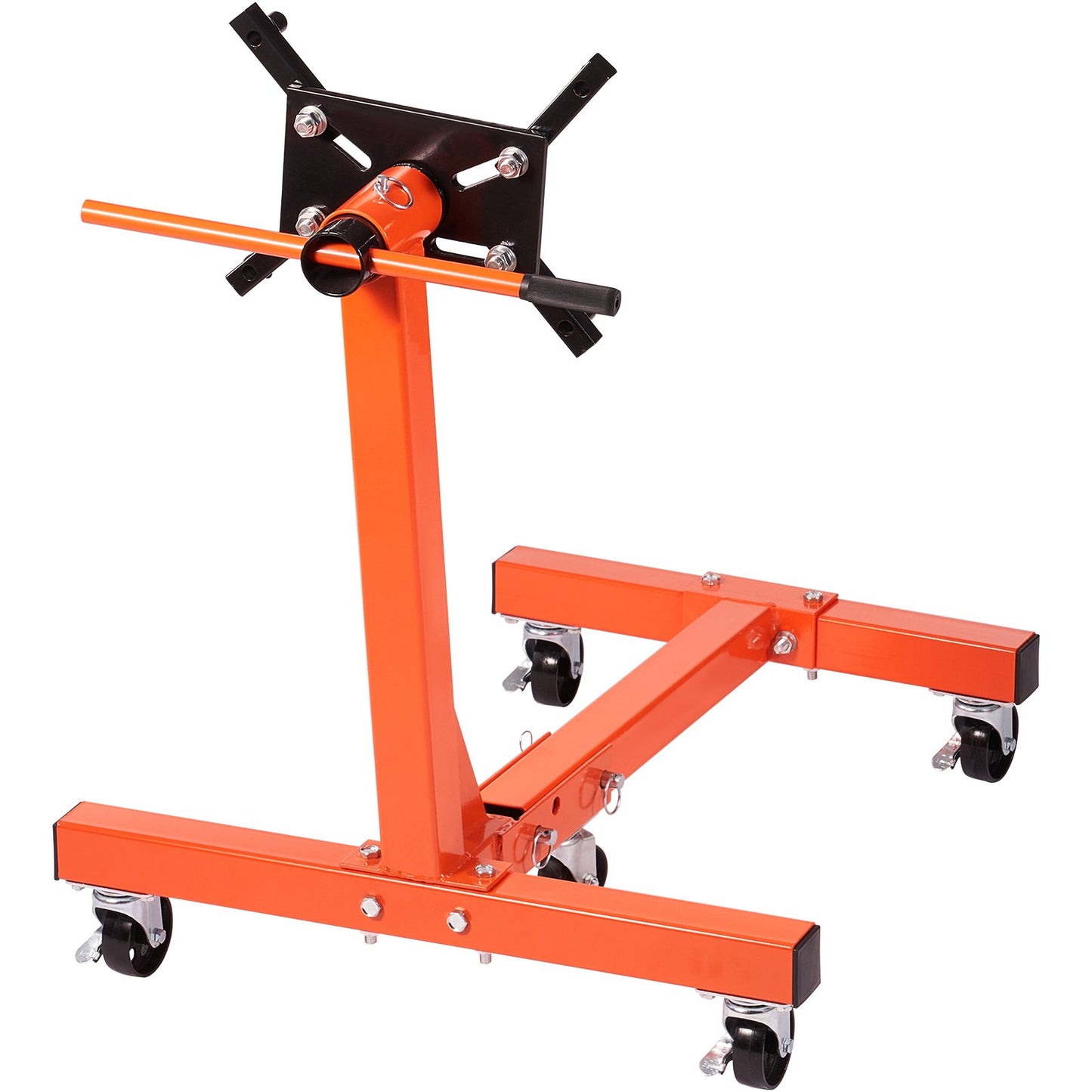 Engine Stand, 1500 lbs (3/4 Ton) Rotating Engine Motor Stand with 360 Degree Adjustable Head, Cast Iron Folding Motor Hoist Dolly, 5-Caster, 4 Adjustable Arms, for Vehicle Maintenance