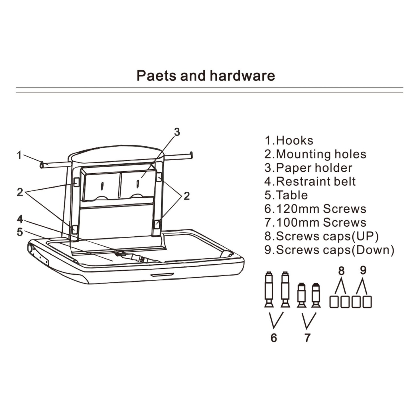 85 × 57 × 47 cm Horizontal Baby Changing Table Wall-mounted Baby Diaper Changing Station Vertical Fold Down Baby Changing Table