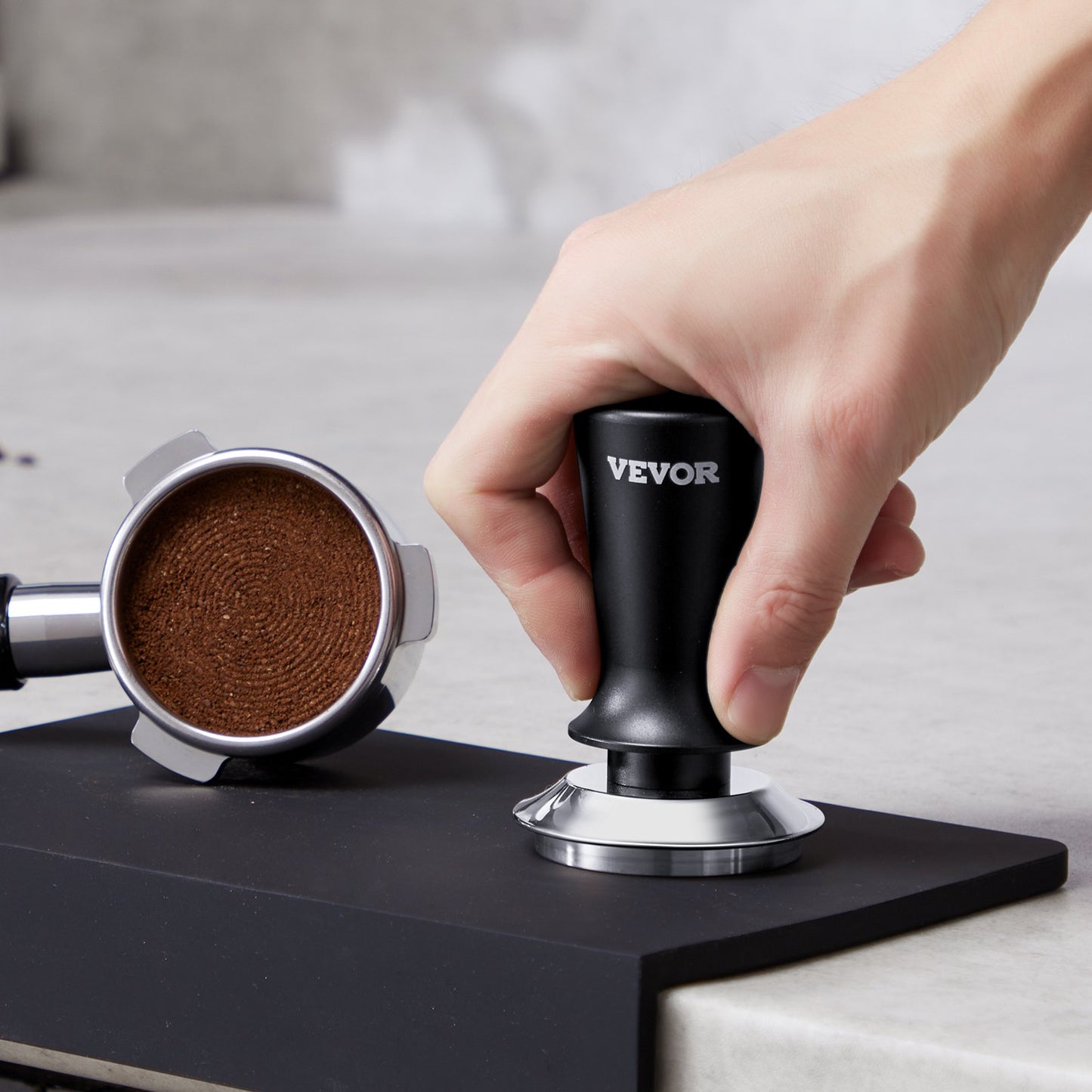 Espresso Tamper 51mm, Spring Loaded Coffee Tamper, 30 lbs Tamper Tool Espresso, Stainless Tamper with Non-Slip Grip