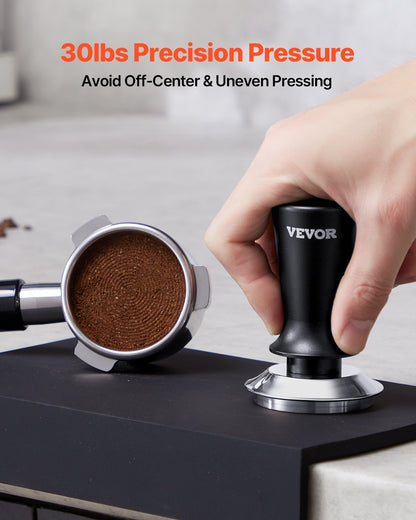 Espresso Tamper 53mm, Spring Loaded Coffee Tamper, 30 lbs Tamper Tool Espresso, Stainless Tamper with Non-Slip Grip