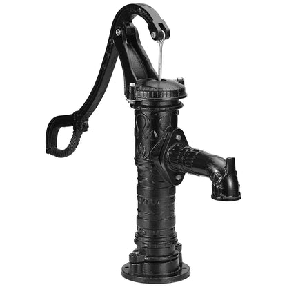 Antike Handpumpe für Brunnen, 6,7 m maximale Förderhöhe, gusseiserne Handpumpe mit ergonomischem Griff, NPT 31,8 mm (1-1/4")-Gewinde, einfache Installation, traditionell für Garten, Hof, Teich, Bauernhof, schwarz