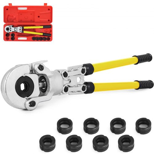 Kupferrohr-Crimpzange, Sanitär-Crimpwerkzeug V 12–28 mm, Presszange für Kupferrohre TH 16–32 mm, 360°-Kopf