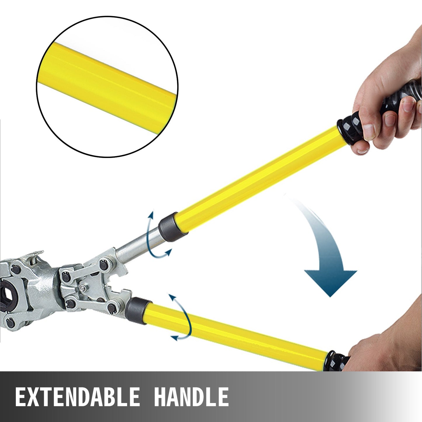 Kupferrohr-Crimpzange, Sanitär-Crimpwerkzeug V 12–28 mm, Presszange für Kupferrohre TH 16–32 mm, 360°-Kopf