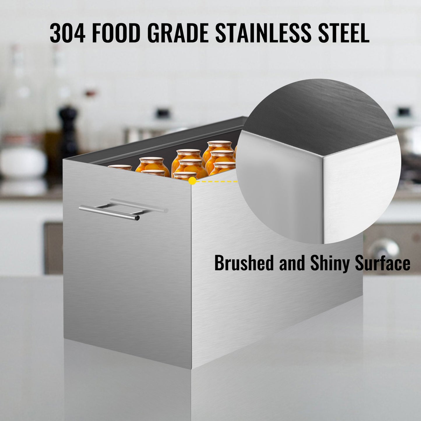 Water Bath Canner, 15 Quart Stove Top Canner Pot, Boiling Water Canners with 2 Canning Racks, 304 Food Grade Stainless Steel Large Stock Pot, Flat Bottom Brushed Canner, Holds 15 Quart Jars