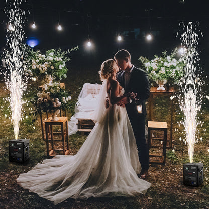 Cold Spark Machine, 500W Output Fireworks Controller, 6.6-13ft Adjustable Height, with Advanced DMX System,LED Screen,Portable Handle, HeavyDuty Aluminum Alloy for Stage DJ Wedding Event,Party