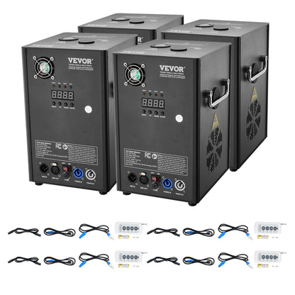 Cold Spark Machine, 4 Pack 700W Output Fireworks Controllers, 6.6-16.4ft Adjustable Height, with Advanced DMX System,LED Screen,Portable Handle, Aluminum Alloy for Stage DJ Wedding Event,Party