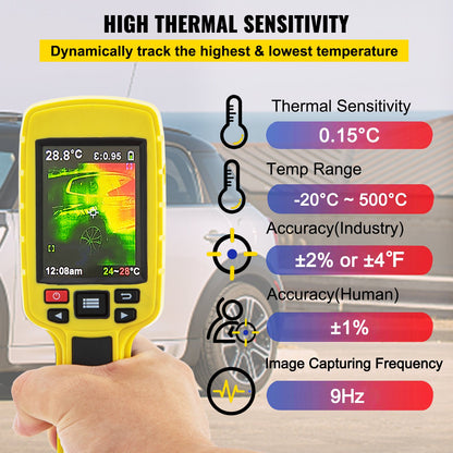 Thermal Imaging Camera, 60x60 (3600 Pixels) IR Resolution Infrared Camera with 7.1 cm Color Display Screen, Built-in SD Card and Li-ion Battery, for HVAC, Electrical system Automatic Detect