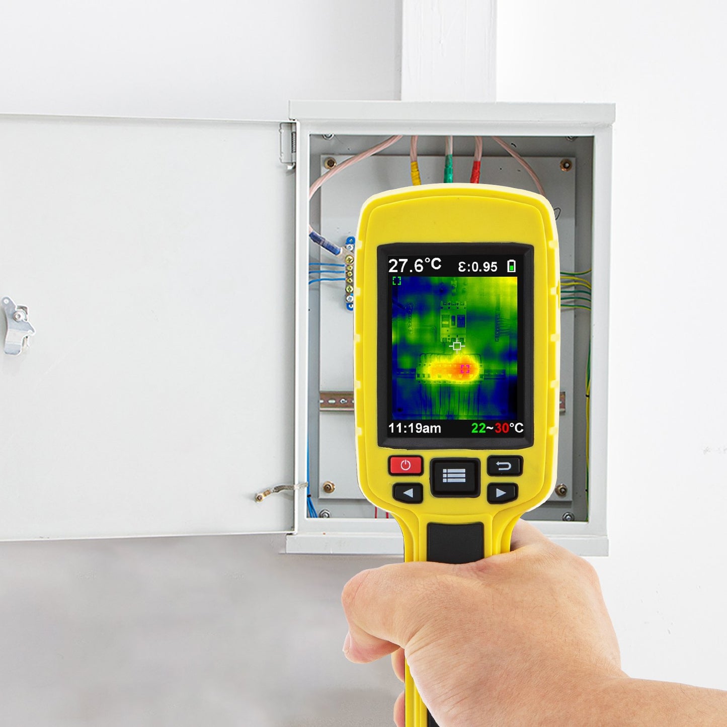 Thermal Imaging Camera, 60x60 (3600 Pixels) IR Resolution Infrared Camera with 7.1 cm Color Display Screen, Built-in SD Card and Li-ion Battery, for HVAC, Electrical system Automatic Detect