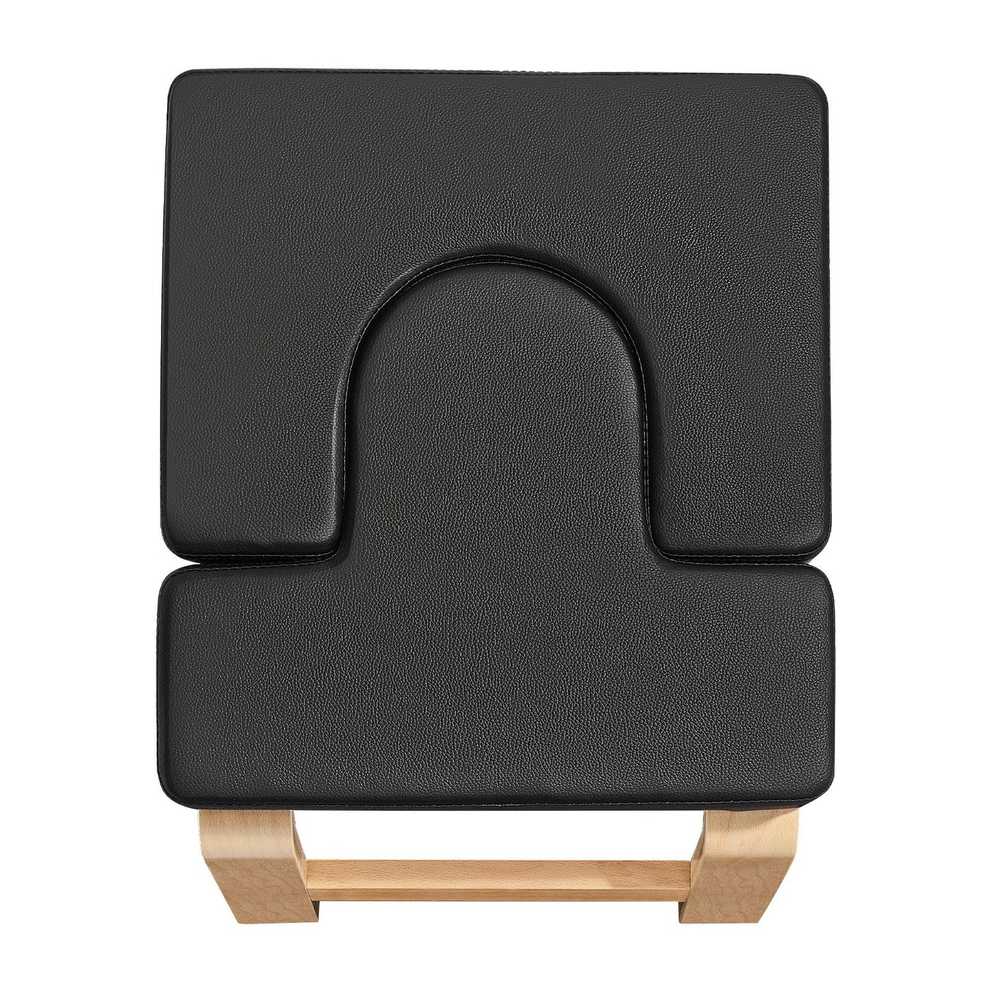 Yoga-Kopfstandbank, 136 kg Tragkraft, Yoga-Inversionsstuhl für das Familien-Fitnessstudio, Kopfstandtrainer mit Holzrahmen und PU-Polsterung, Stehhocker für Kraft- und Gleichgewichtstraining, lindert Ermüdung, Schwarz