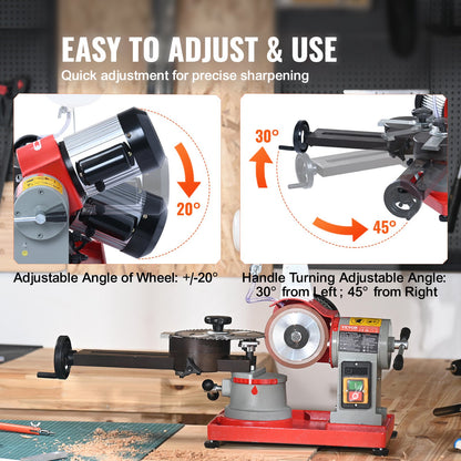 Circular Saw Blade Sharpener Grinder 370W 3600RPM with Water Tank 12.7 cm Wheel