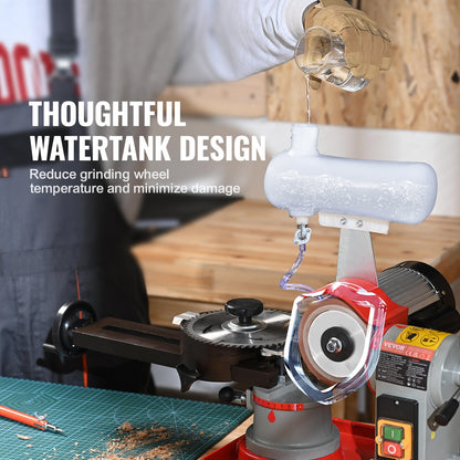 Circular Saw Blade Sharpener Grinder 370W 3600RPM with Water Tank 12.7 cm Wheel