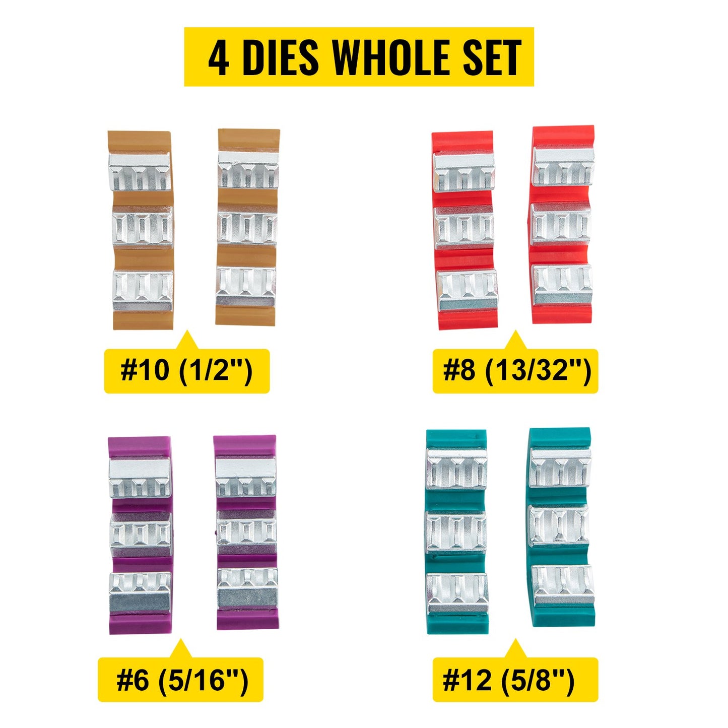 71550 Tragbare manuelle hydraulische Rohrpresse Schlauchcrimpwerkzeug und Reparaturcrimpwerkzeug Manuell betriebenes Klimaanlagen-Schlauchcrimpwerkzeug-Set Langlebig mit 4 Einsätzen für Auto-Klimaanlagen