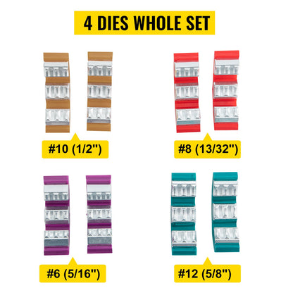 71550 Tragbare manuelle hydraulische Rohrpresse Schlauchcrimpwerkzeug und Reparaturcrimpwerkzeug Manuell betriebenes Klimaanlagen-Schlauchcrimpwerkzeug-Set Langlebig mit 4 Einsätzen für Auto-Klimaanlagen