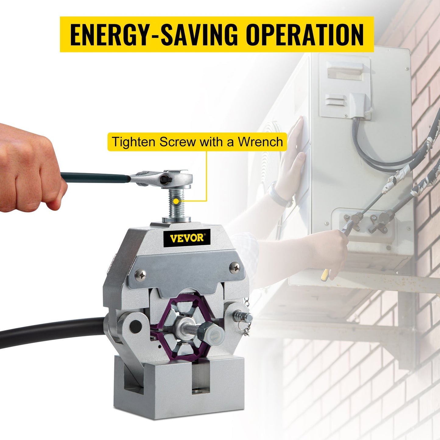 71550 Tragbare manuelle hydraulische Rohrpresse Schlauchcrimpwerkzeug und Reparaturcrimpwerkzeug Manuell betriebenes Klimaanlagen-Schlauchcrimpwerkzeug-Set Langlebig mit 4 Einsätzen für Auto-Klimaanlagen