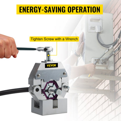 71550 Tragbare manuelle hydraulische Rohrpresse Schlauchcrimpwerkzeug und Reparaturcrimpwerkzeug Manuell betriebenes Klimaanlagen-Schlauchcrimpwerkzeug-Set Langlebig mit 4 Einsätzen für Auto-Klimaanlagen