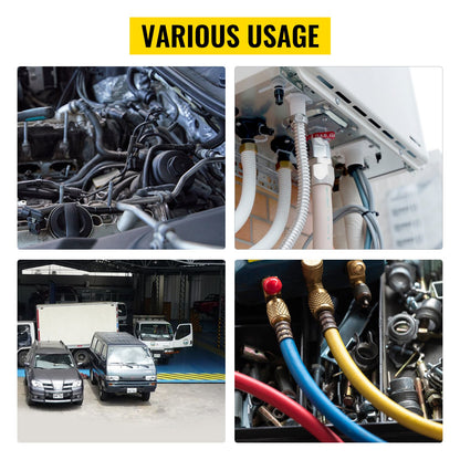 71550 Tragbare manuelle hydraulische Rohrpresse Schlauchcrimpwerkzeug und Reparaturcrimpwerkzeug Manuell betriebenes Klimaanlagen-Schlauchcrimpwerkzeug-Set Langlebig mit 4 Einsätzen für Auto-Klimaanlagen