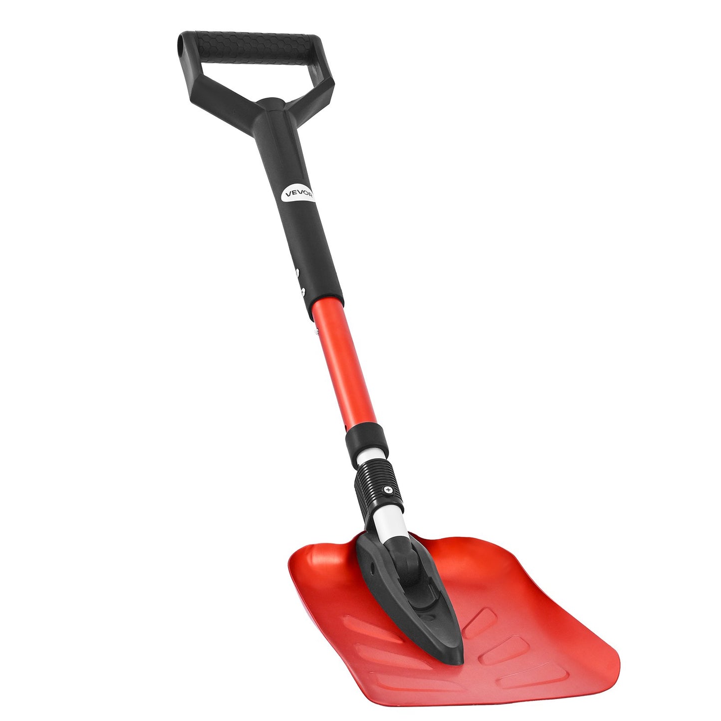 Schneeschaufel für die Einfahrt, 22 cm faltbare Schneeschaufel mit D-förmigem Griff, 36–40 Zoll verstellbar, leichtes Schneeräumwerkzeug aus Aluminiumlegierung, reduziert Rückenbelastungen beim Garten, Auto und Camping