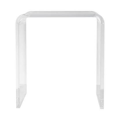Acrylic End Table, C-Shaped Lucite Side Table, Clear Acrylic Side Table for Drink, Food, Snack used in Living Room, Bedroom, and Study