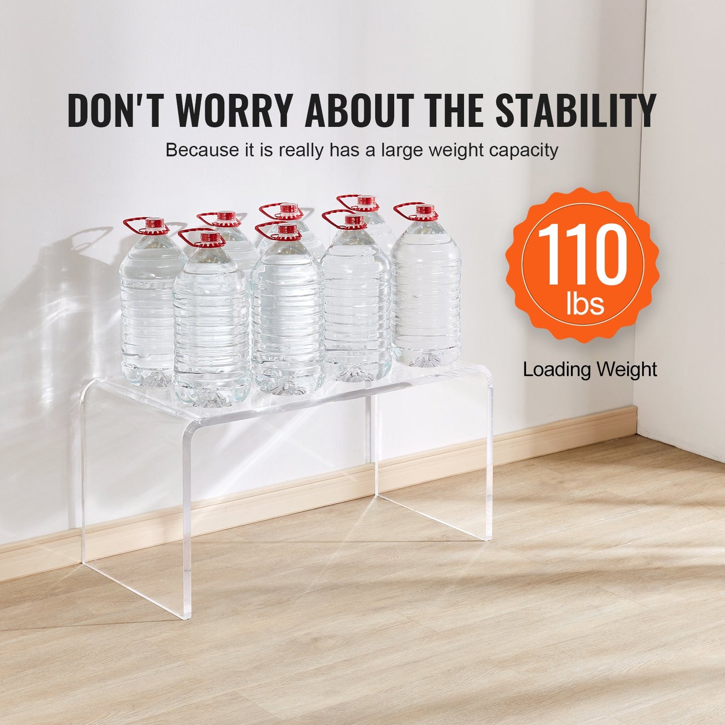 Acrylic Coffee Table, C-Shaped Clear Acrylic End Table, 16.3 inch high Transparent Acrylic Side Table, for Coffee, Drink, Food, Snack used in Living Room, Courtyard, Terrace