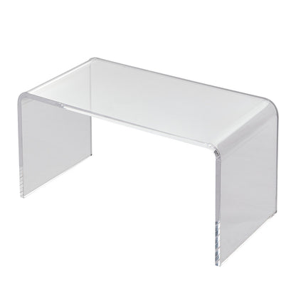 Acrylic Coffee Table, C-Shaped Clear Acrylic End Table, 16.3 inch high Transparent Acrylic Side Table, for Coffee, Drink, Food, Snack used in Living Room, Courtyard, Terrace