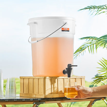 Beverage Dispenser, 5 Gallon Drink Dispensers for Parties, Plastic Juice Dispenser with Spigot and Lid, Iced Tea Lemonade Juice Water Dispenser, for Restaurants, Hotels, Parties, 2 Pack