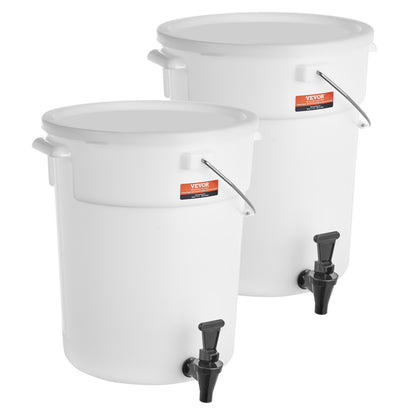 Beverage Dispenser, 5 Gallon Drink Dispensers for Parties, Plastic Juice Dispenser with Spigot and Lid, Iced Tea Lemonade Juice Water Dispenser, for Restaurants, Hotels, Parties, 2 Pack