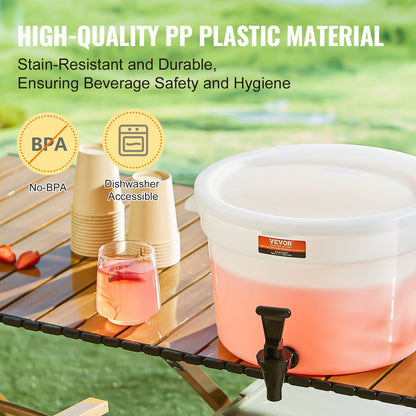 Beverage Dispenser, 3 Gallon Drink Dispensers for Parties, Plastic Juice Dispenser with Spigot and Lid, Iced Tea Lemonade Juice Water Dispenser, for Restaurants, Hotels, Parties