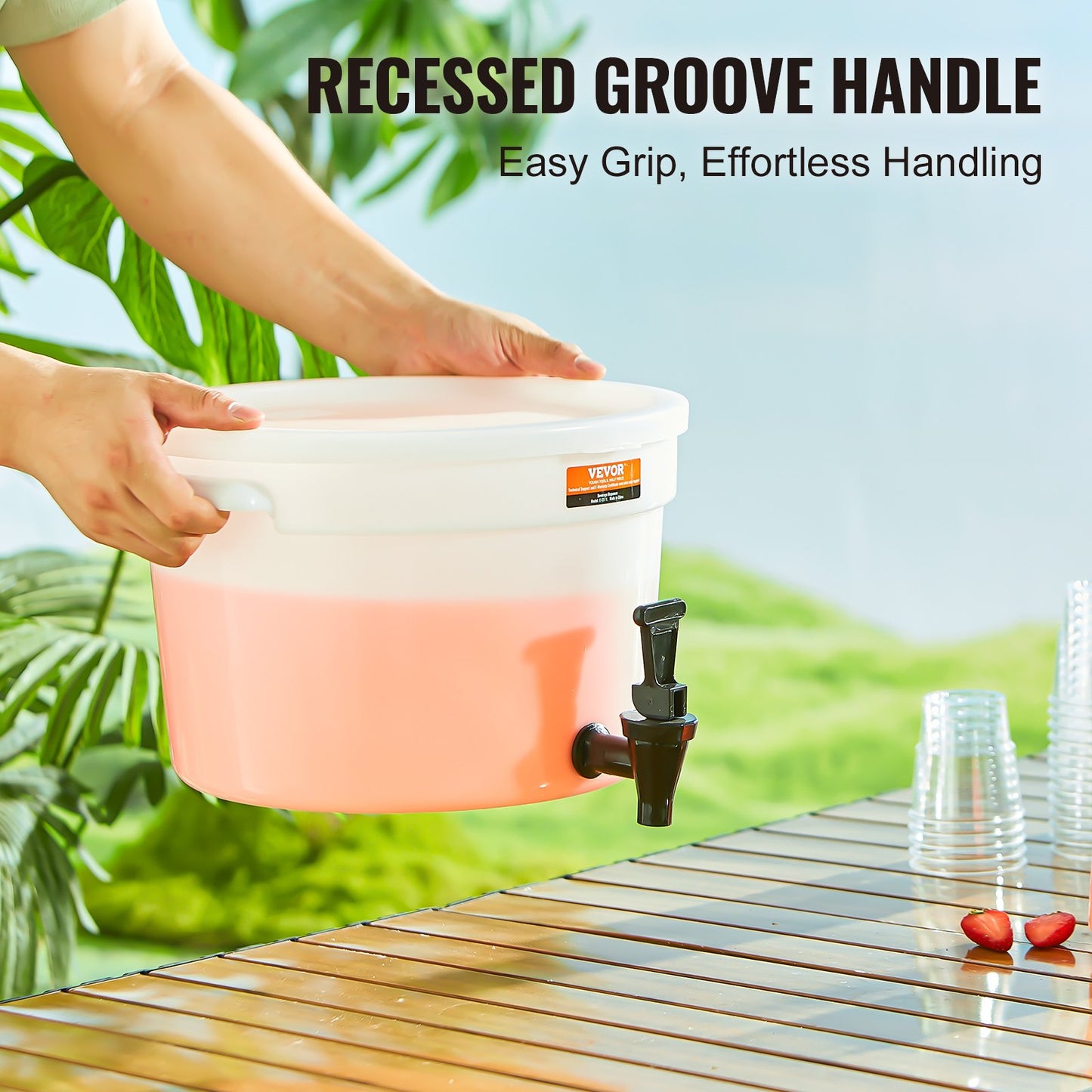 Beverage Dispenser, 3 Gallon Drink Dispensers for Parties, Plastic Juice Dispenser with Spigot and Lid, Iced Tea Lemonade Juice Water Dispenser, for Restaurants, Hotels, Parties