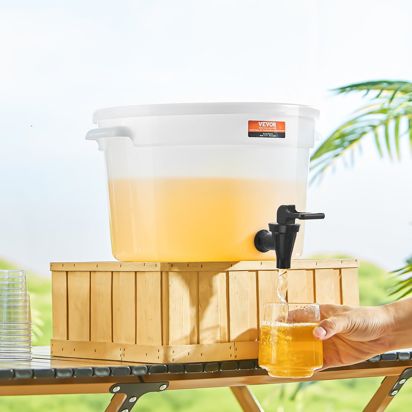 Beverage Dispenser, 3 Gallon Drink Dispensers for Parties, Plastic Juice Dispenser with Spigot and Lid, Iced Tea Lemonade Juice Water Dispenser, for Restaurants, Hotels, Parties