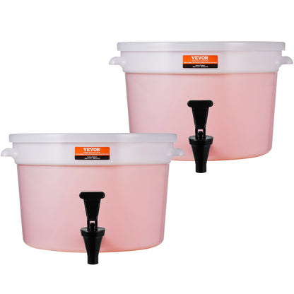 Beverage Dispenser, 3 Gallon Drink Dispensers for Parties, Plastic Juice Dispenser with Spigot and Lid, Iced Tea Lemonade Juice Water Dispenser, for Restaurants, Hotels, Parties, 2 Pack