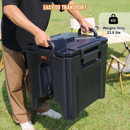 Isolierter Getränkespender, 37,9 l, lebensmittelecht, LL9450UP, Heiß- und Kaltgetränkespender, Thermoskanne mit 3 cm PU-beschichtetem Zweistufen-Zapfhahn, für Gastronomiebetriebe