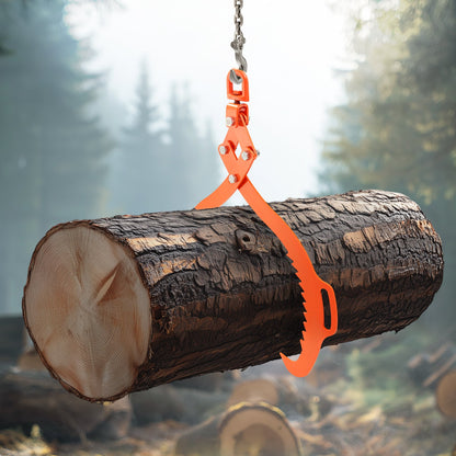 32in Log Lifting Tongs, 2-Claw Log Tongs, Heavy Duty Steel Log Grapple, 1543LBS Lifting Capacity, Swivel Log Graper Timber, Eagle Claw Design, Log Skidding Tongs for Trucks, Tractors, Forklifts