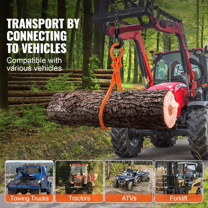 Holzrückezange, 45,7 cm (18 Zoll), 2-Klauen-Hebezange, robuste Stahl-Rückezange für Holz, Tragfähigkeit 350 kg (772 lbs), Werkzeug zum Heben, Handhaben, Ziehen und Tragen von Stämmen