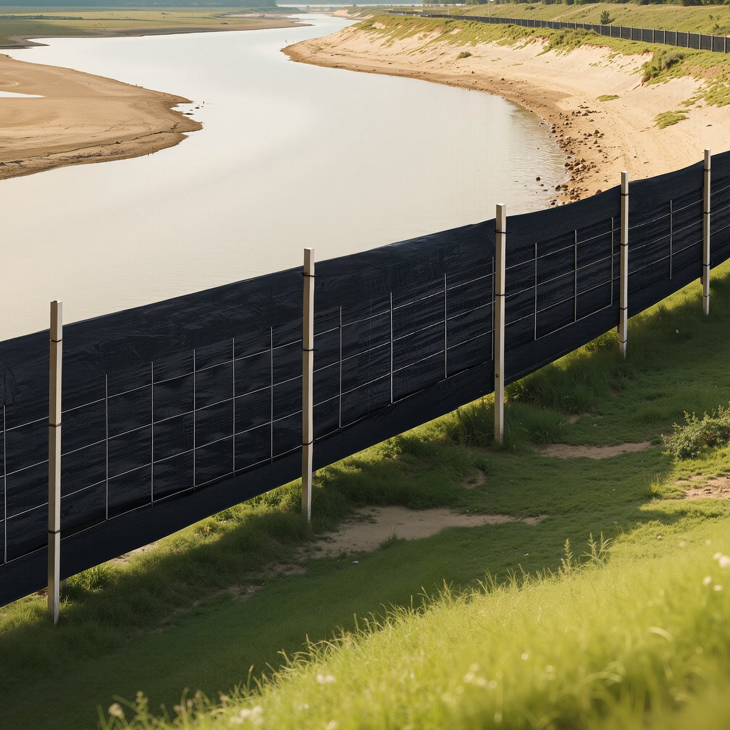 Silt Fence Fabric Rolls, 0.6×30.5 m Backed Wire Silt Fence, Erosion Control Fencing for Sediment Retention, Industrial Grade Temporary Tough Polypropylene Fabric for Construction Job Sites