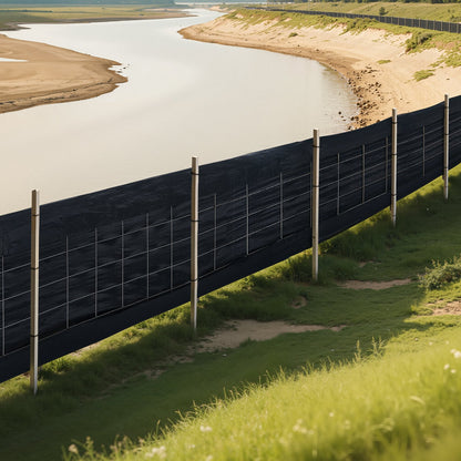 Silt Fence Fabric Rolls, 0.6×30.5 m Backed Wire Silt Fence, Erosion Control Fencing for Sediment Retention, Industrial Grade Temporary Tough Polypropylene Fabric for Construction Job Sites