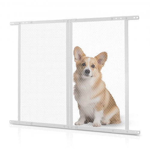 RV Screen Door Protector, 660.4 x 609.6 mm Door Grille, Easy to Install and Disassemble, Reinforced Breathable Protective Mesh, Aluminum Alloy Camper RV Entry Protector for Pet Protection, White