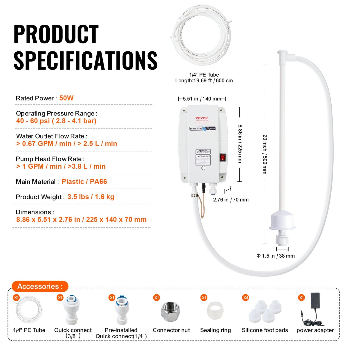 3.8 L Water Dispenser Pump 40psi Coffee Maker Auto Pressure High Reputation