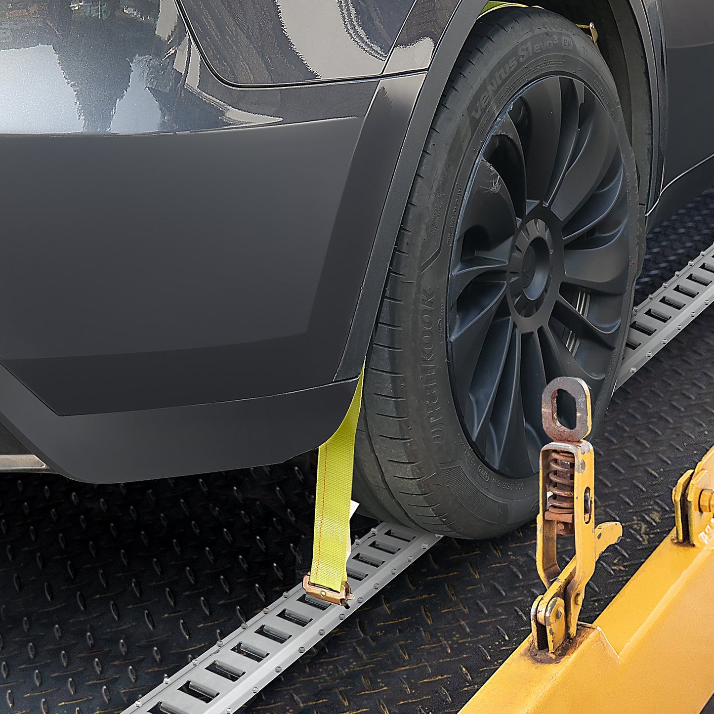 E-Track-Zurrschienen-Set, 34-teilig, 1,5 m E-Tracks-Set, bestehend aus 8 Stahlschienen, 2 Einzelschlitzschienen, 8 O-Ringen, 8 Zurrgurten mit D-Ring und 8 Endkappen, Befestigungszubehör für Ladung, Motorräder und Fahrräder