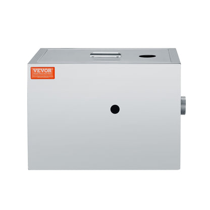 Gewerblicher Fettabscheider, 3,6 kg Fettabscheider, Fettabscheider mit oberem Zulauf, Untertisch-Fettabscheider aus Edelstahl, 2,8 GPM Abwasser-Öl-Wasser-Abscheider, für Restaurantkantine und private Küche