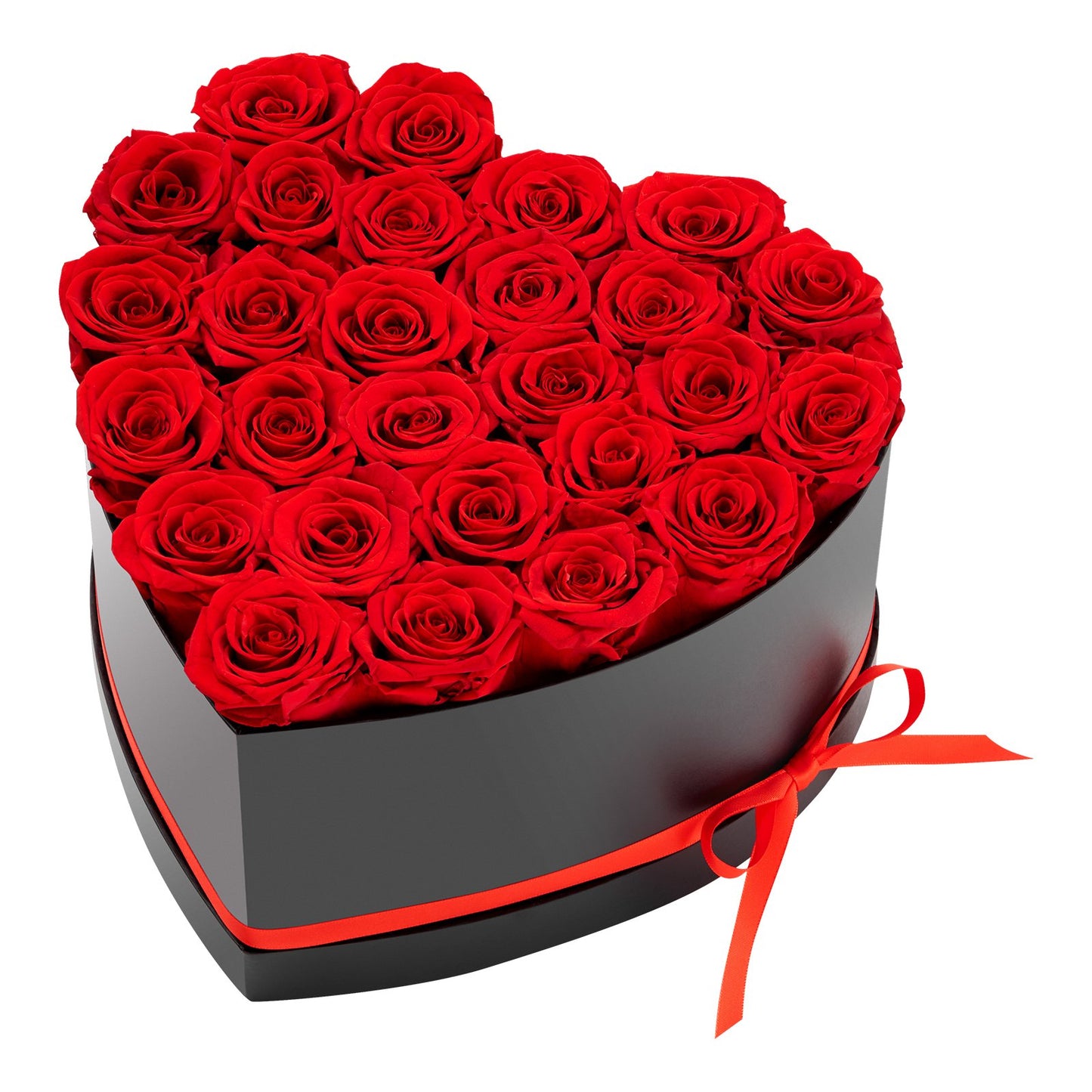 Forever Flowers, 27 konservierte Rosen in einer herzförmigen Box, ewiger Blumenstrauß, Geschenkidee zum Geburtstag, für Frauen, Ehefrauen, Mütter, zum Jahrestag, Valentinstag, Weihnachten, Rot