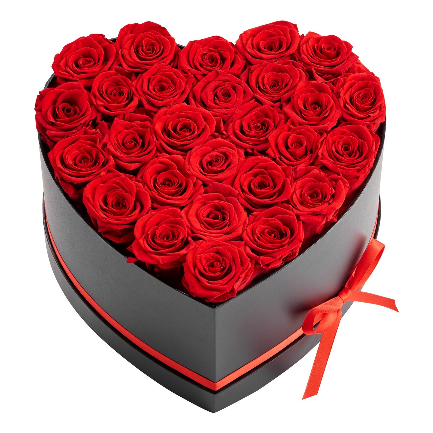 Forever Flowers, 27 konservierte Rosen in einer herzförmigen Box, ewiger Blumenstrauß, Geschenkidee zum Geburtstag, für Frauen, Ehefrauen, Mütter, zum Jahrestag, Valentinstag, Weihnachten, Rot