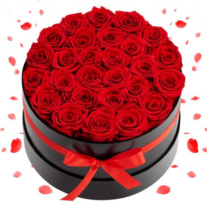 Forever Flowers, 27 konservierte Rosen in einer Box, Unsterblicher Blumenstrauß, Geburtstagsgeschenk für Frauen, Ehefrauen, Mütter, Jahrestag, Valentinstag, Weihnachten, Rot