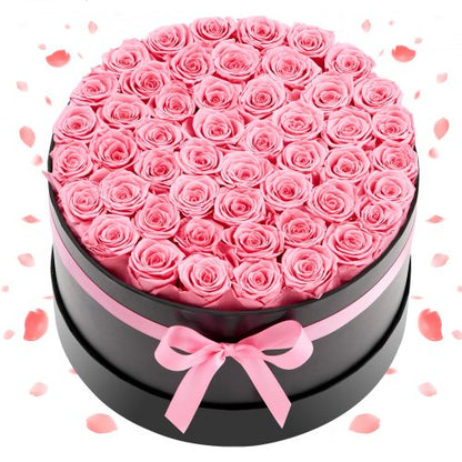 Ewige Blumen, 50 konservierte Rosen in einer Box, Unsterblicher Blumenstrauß, Geburtstagsgeschenk, Lieferung in bester Qualität, für Frauen, Ehefrauen, Mütter, Jahrestag, Valentinstag, Weihnachten, Süßes Rosa
