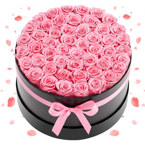 Ewige Blumen, 50 konservierte Rosen in einer Box, Unsterblicher Blumenstrauß, Geburtstagsgeschenk, Lieferung in bester Qualität, für Frauen, Ehefrauen, Mütter, Jahrestag, Valentinstag, Weihnachten, Süßes Rosa
